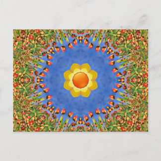 Carte Postale The Sun Vintage Orange Yellow Blue Kaleidoscope