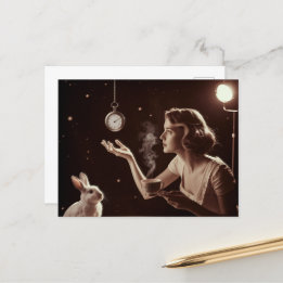 Carte Postale Thé surréaliste avec lapin