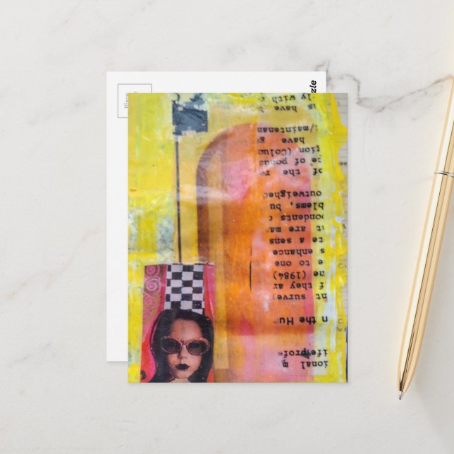 Carte Postale The Sweet Treat Mixed Media Collage (Devant/Arrière en situation)