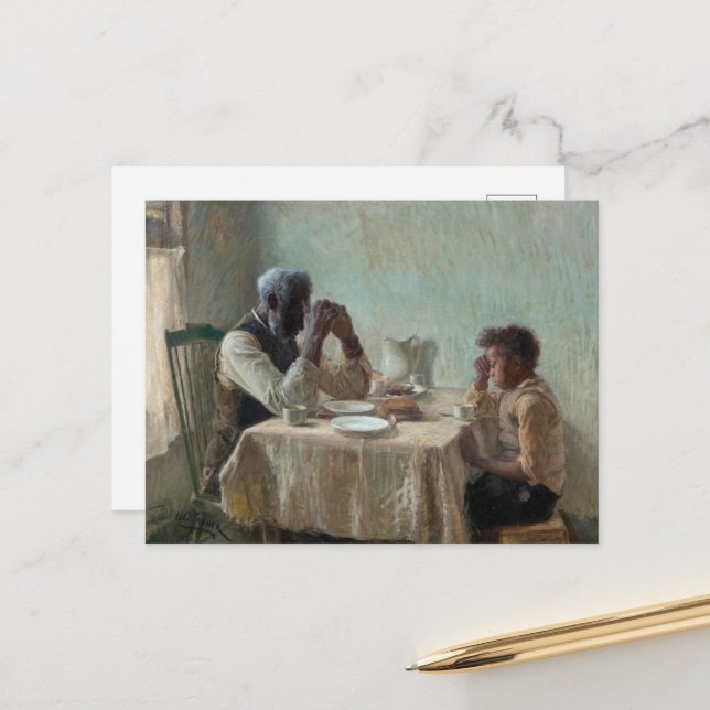 Carte Postale The Thankful Poor par Henry Ossawa Tanner (Devant/Arrière en situation)