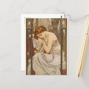 Carte Postale The Times of the Day, Night's Rest, 1899 par Mucha