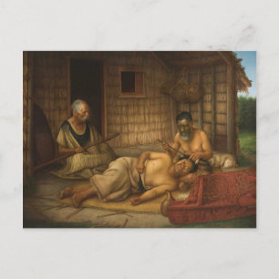 Carte Postale 'The Tohunga-ta-moko at Work' - G. Lindauer