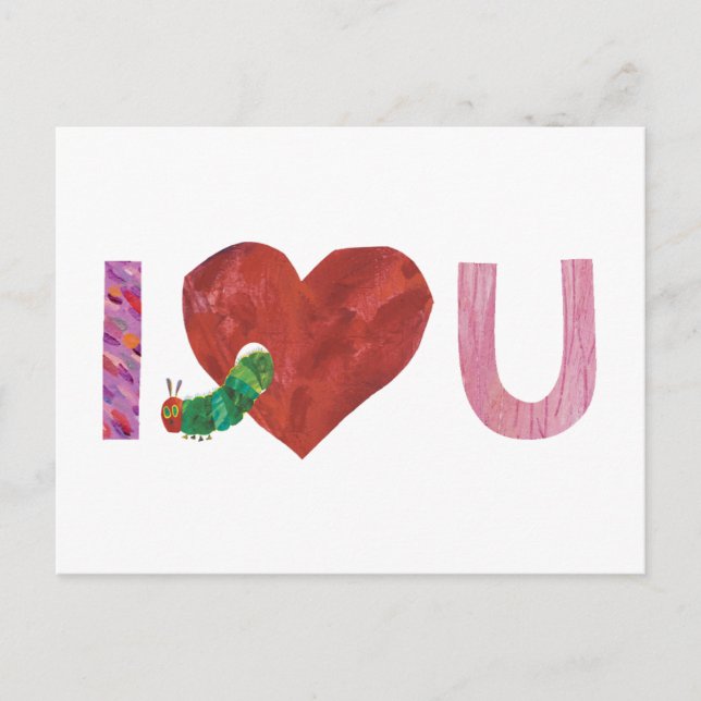 Carte Postale The Very Hungry Caterpillar | Je t'aime (Devant)