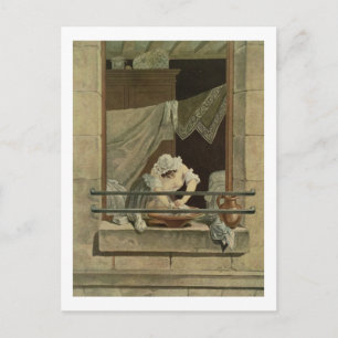 Carte Postale The Washerwoman, gravée par J. Laurent Julien (c1