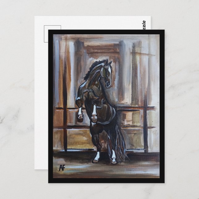 Carte Postale The Wild Horse Painting by Alfred Fox (Devant / Derrière)