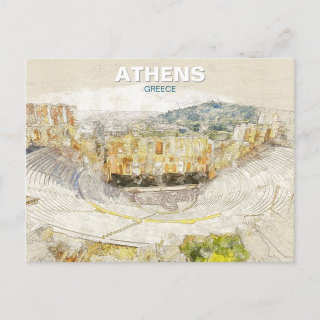 Carte Postale Théâtre antique d'Athènes Grèce  (Devant)