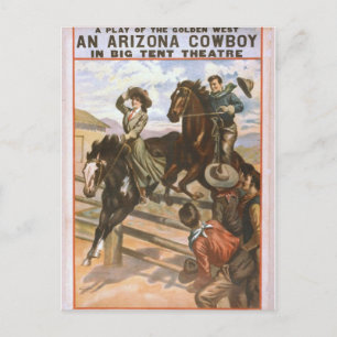 Carte Postale Théâtre de cowboy de l'Arizona un rétro