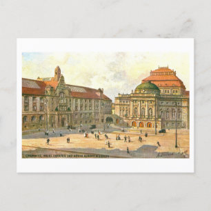 Carte Postale Théâtre et musée vintage, Chemnitz, Allemagne