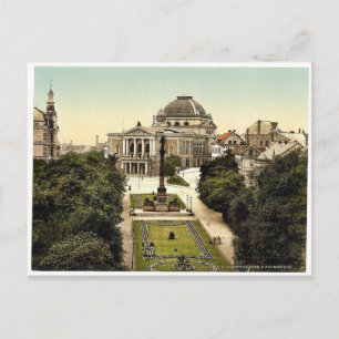 Carte Postale Théâtre et Promenade, Halle, Saxe allemande, Germa