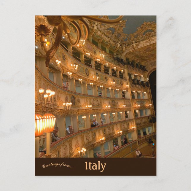 Carte Postale Théâtre La Fenice Venise Italie (Devant)