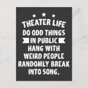 Carte Postale Théâtre Nerd Funny Musical Théâtre Thespian