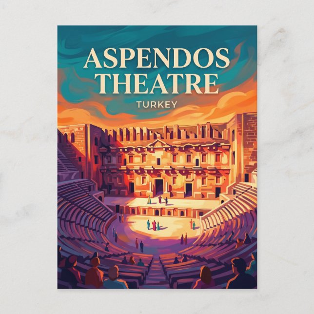 Carte Postale Théâtre Romain d'Aspendos Turquie (Devant)