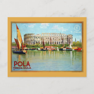 Carte Postale Théâtre romain Pola Pula vintage Voyage italien