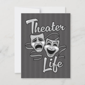Carte Postale Théâtre Vie Comédie et masques de tragédie