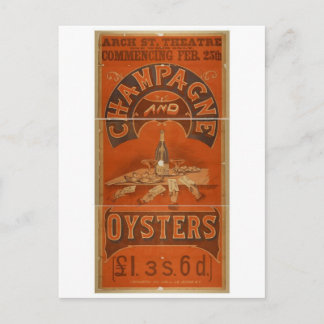 Carte Postale Théâtre Vintage Champagne et Oysters