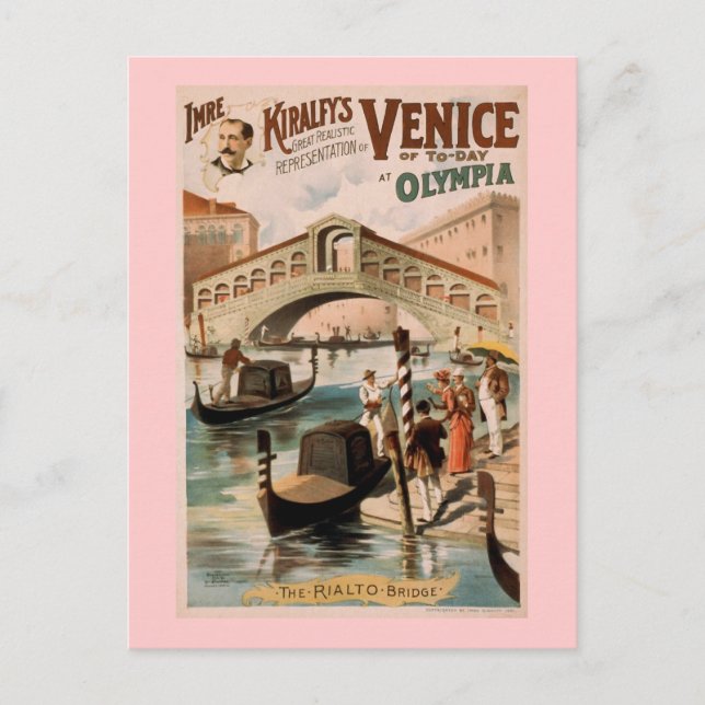 Carte Postale Théâtre Vintage "Venise d'aujourd'hui" (Devant)