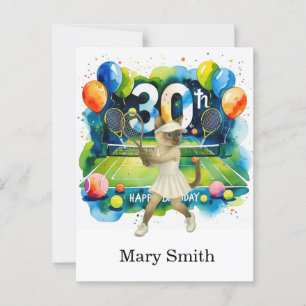 Carte Postale Thème d'anniversaire tennis pour les amateurs de c