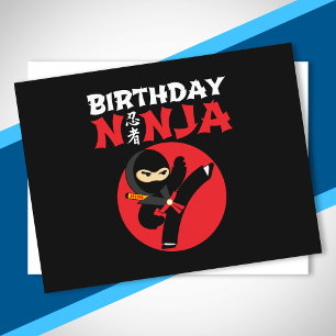 Carte Postale Thème de fête d'anniversaire ninja - Design de nin