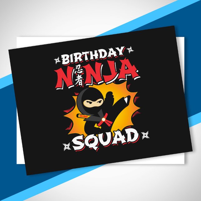 Carte Postale Thème de fête d'anniversaire Ninja Squad - Anniver (Créateur téléchargé)
