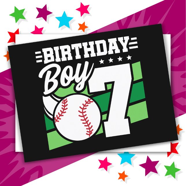 Carte Postale Thème de fête de baseball pour enfant de 7 ans Fêt (Créateur téléchargé)
