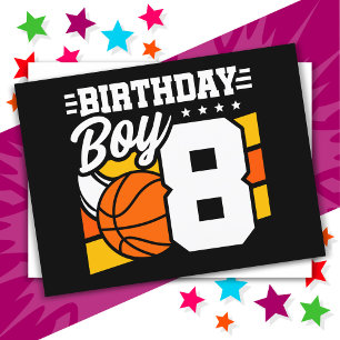 Carte Postale Thème de fête de basketball pour enfant de 8 ans A