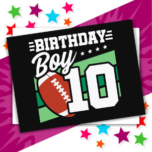 Carte Postale Thème de fête de football pour enfant de 10 ans po