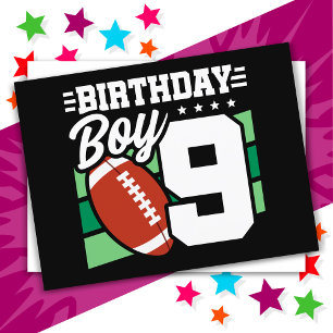Carte Postale Thème de fête de football pour enfant de 9 ans pou