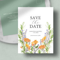 Thème de mariage aux fleurs sauvages Enregistrez l