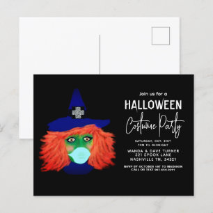 Carte Postale Thème d'Halloween moderne Costume fête sorcière Ad