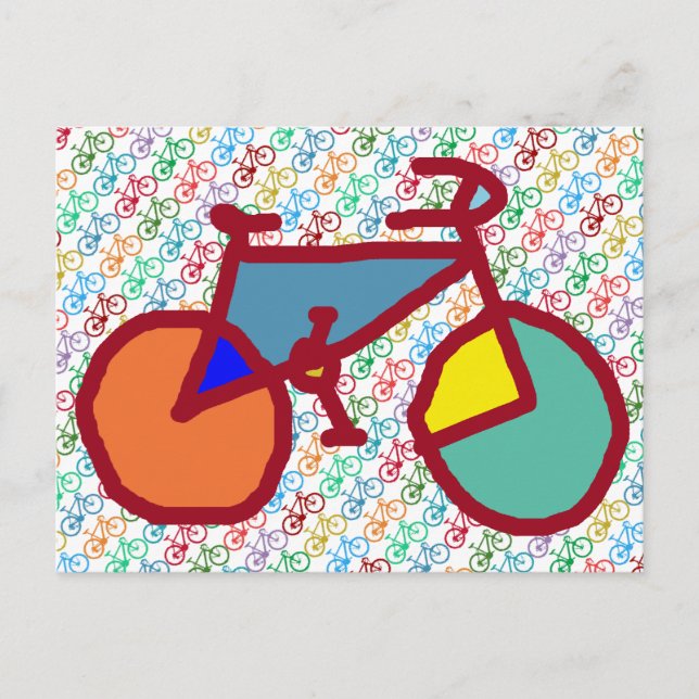 Carte Postale thème du vélo couleur (Devant)