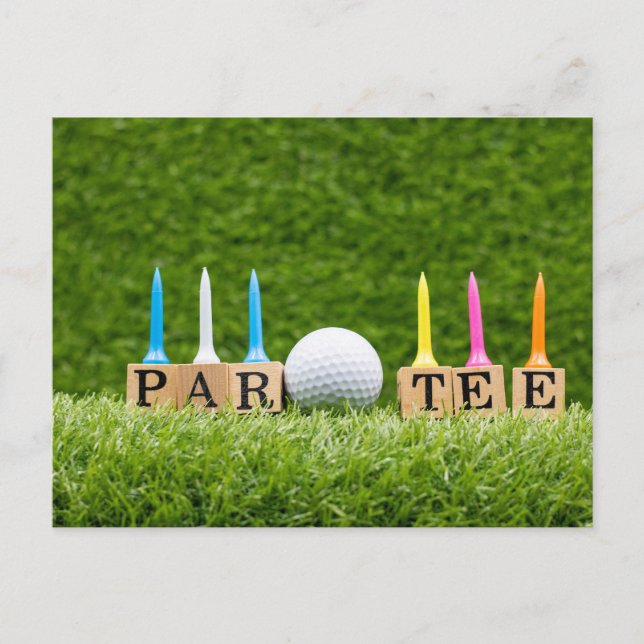 Carte Postale Thème golf pour Let's Par tee pour la partie de go (Devant)