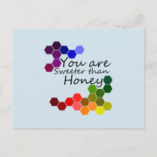 Carte Postale Thème miel avec des mots positifs