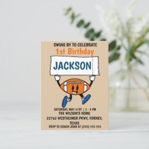 Carte Postale Thème sportif pour 1er anniversaire de baseball