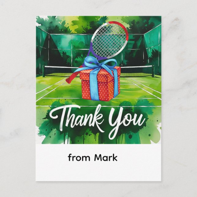 Carte Postale Thème tennis aquarelle (Devant)