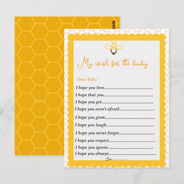 Carte Postale Thèmes de fête de révélation du sexe de l'abeille  (Devant / Derrière)