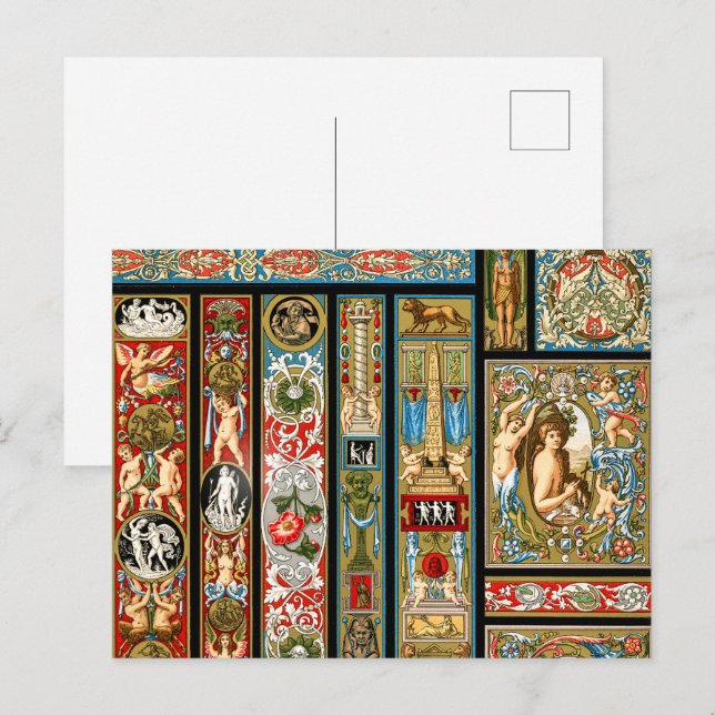 Carte Postale Thèmes Renaissance Textiles et tissus (Devant / Derrière)