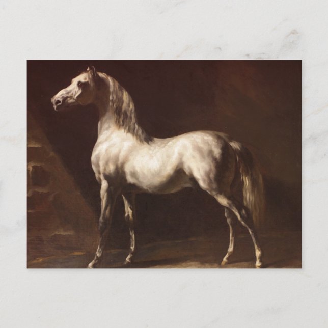 Carte Postale Theodore Gericault Cheval gris Vintage (Devant)