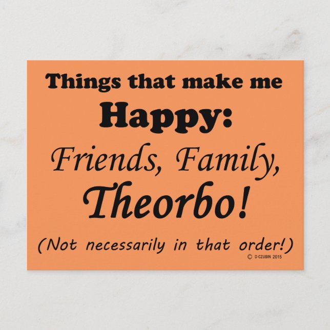Carte Postale Theorbo Me Rend Heureux (Devant)