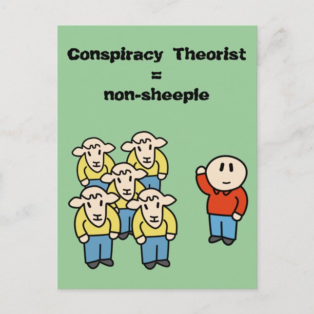 Carte Postale Théoricien du complot = non-moutons (Devant)