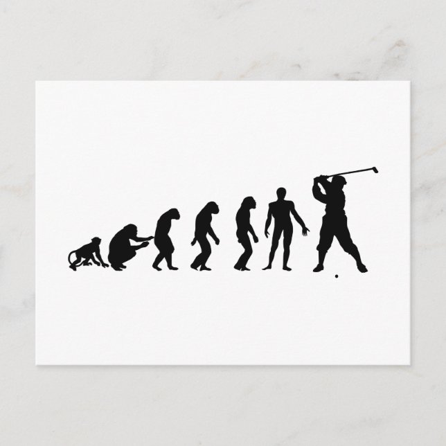 Carte Postale Théorie de l'évolution du golf (Devant)