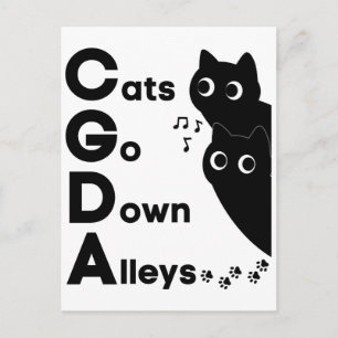 Carte Postale Théorie musicale CGDA - Les chats descendent les r