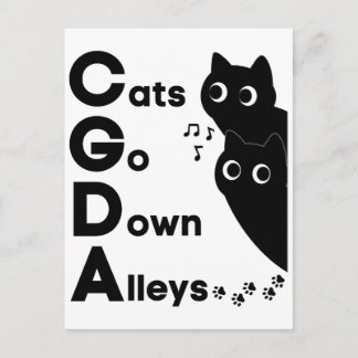 Carte Postale Théorie musicale CGDA - Les chats descendent les r