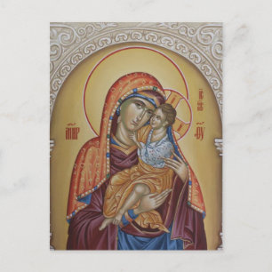 Carte Postale Theotokos Christ Enfant Icône orthodoxe orientale
