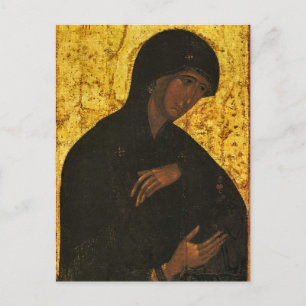 Carte Postale Theotokos de l'icône orthodoxe de Vysotsky Chin