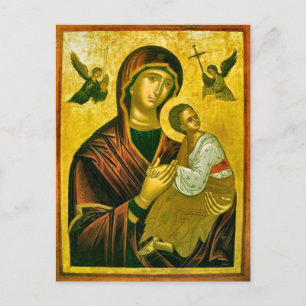 Carte Postale Theotokos et le Christ Enfant avec les anges Icône