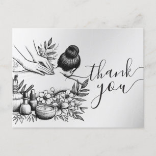 Carte Postale Thérapie de Massage Mains de Guérison Énergie Spa 