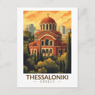 Carte Postale Thessalonique Grèce Agios Pavlos Voyage Art Rétro