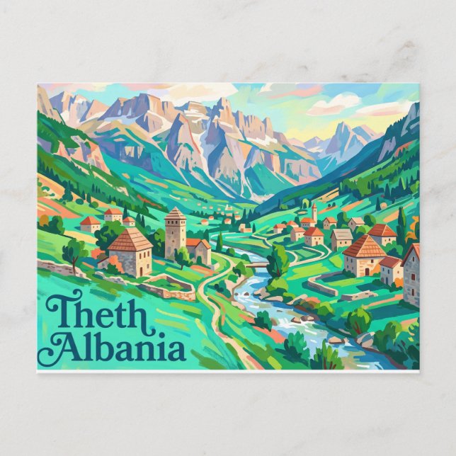 Carte Postale Theth Albanie (Devant)