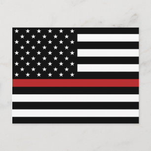 CARTE POSTALE THIN RED LINE FLAG
