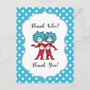 Carte Postale Thing One Thing Two   Jumeaux Baby Shower Merci